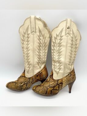 Vintage Jeenz Bootz 80s Western Leather Boots 6.5